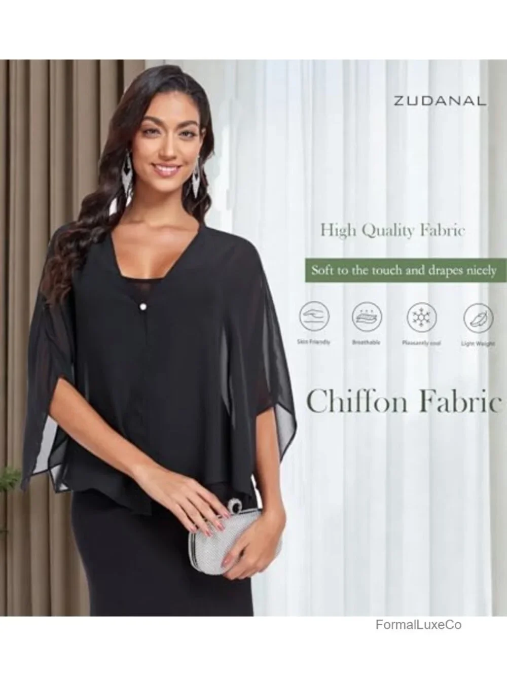 Chiffon Soft Shawl Wrap for Evening Dresses Wedding Guest Party Cover Up
